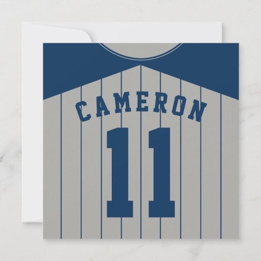 Baseball Jersey Themed Party lädt Template ein Einladung (Rückseite)