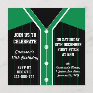 Baseball Jersey Themed Party lädt Template ein Einladung