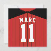 Baseball Jersey Themed Party lädt Template ein Einladung (Rückseite)