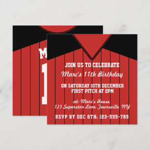 Baseball Jersey Themed Party lädt Template ein Einladung