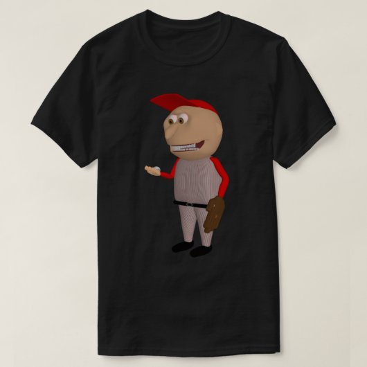 Baseball Johnny (roter Fielder) T-Shirt (Design vorne)