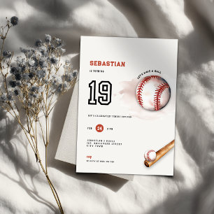 Baseball-Jugendliche-Party 19. Geburtstag Einladung
