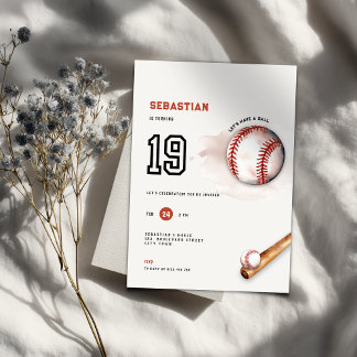 Baseball-Jugendliche-Party 19. Geburtstag Einladung