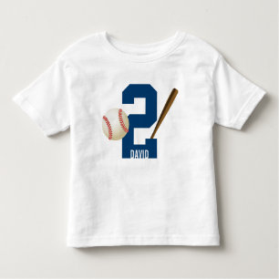 Baseball-Junge aller Stern-Name-2. Geburtstag Kleinkind T-shirt