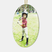 Baseball-Junge Keramik Ornament (Links)