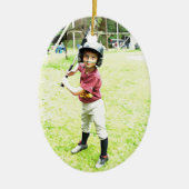 Baseball-Junge Keramik Ornament (Vorne)