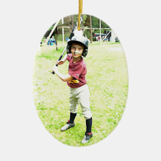 Baseball-Junge Keramik Ornament