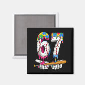 Baseball-Junge-Puzzle-Eiscreme-Tropf-Baseball-Auti Magnet (Vorderseite/Rückseite)