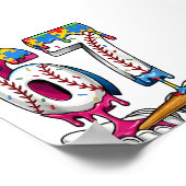 Baseball Junge Puzzle Eiscreme Tropf Baseball Auti Poster (Ecke)