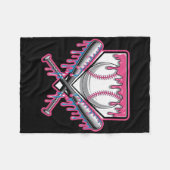 Baseball-Junge und Baseball tropft Baseball-Spiele Fleecedecke (Vorderseite (Horizontal))