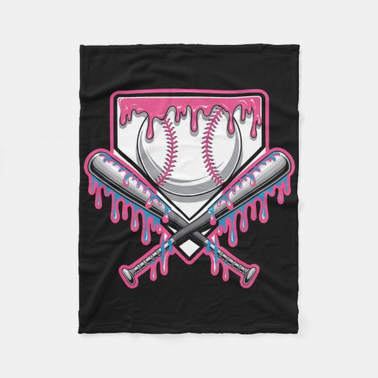 Baseball-Junge und Baseball tropft Baseball-Spiele Fleecedecke (Vorderseite)