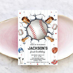 Baseball-Jungen-Geburtstagseinladung Einladung