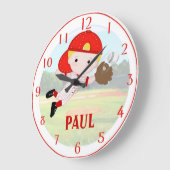 Baseball-Jungen-Wanduhr Große Wanduhr (Winkel)