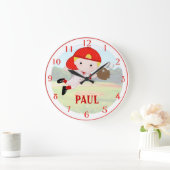 Baseball-Jungen-Wanduhr Große Wanduhr (Zuhause)