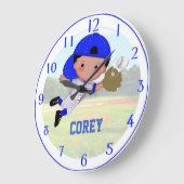 Baseball-Jungen-Wanduhr Große Wanduhr (Winkel)