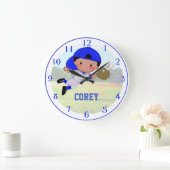 Baseball-Jungen-Wanduhr Große Wanduhr (Zuhause)