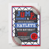 Baseball Jungs Jump & Play Trampolin Park Einladung (Vorderseite)