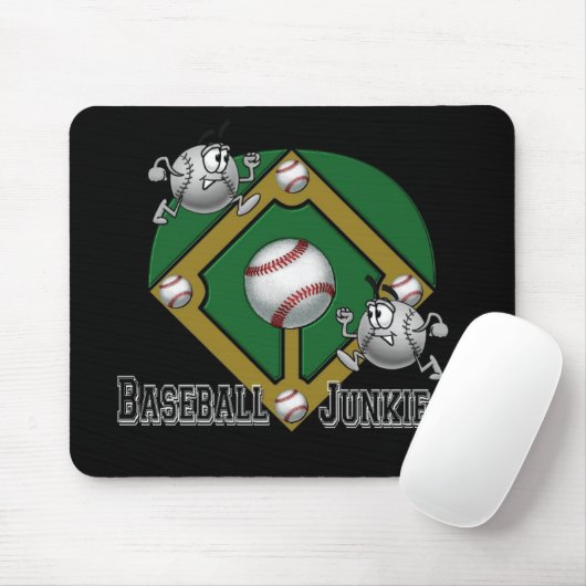 Baseball Junkie Whimsical Mousepad (Mit Mouse)
