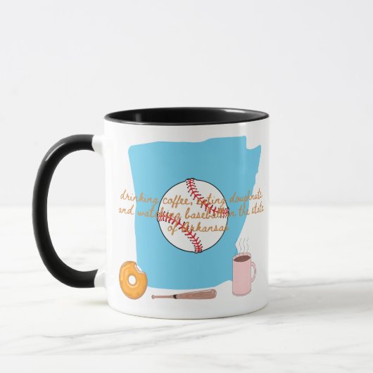 Baseball, Kaffee und Donuts in Arkansas  Tasse (Links)