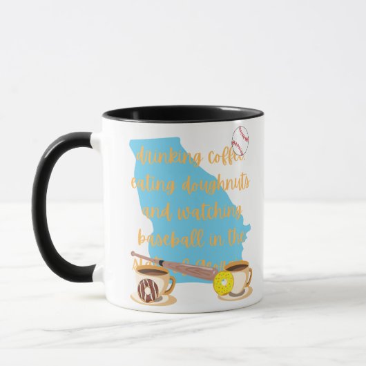 Baseball, Kaffee und Donuts in Georgia Tasse (Links)