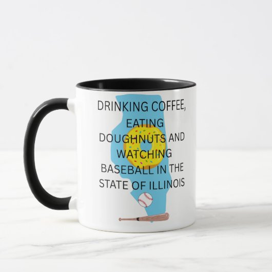 Baseball, Kaffee und Donuts in Illinois Tasse (Links)