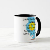 Baseball, Kaffee und Donuts in Illinois Tasse (VorderseiteRechts)