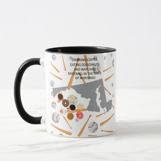 Baseball, Kaffee und Donuts in Maryland Tasse (Links)