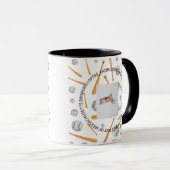 Baseball, Kaffee und Donuts in Massachusetts Tasse (VorderseiteRechts)