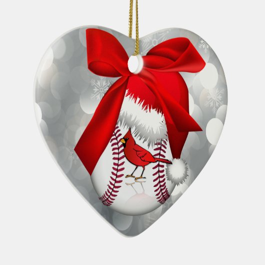 Baseball Kardinal Weihnachtsmannmütze Ornament (Rechts)