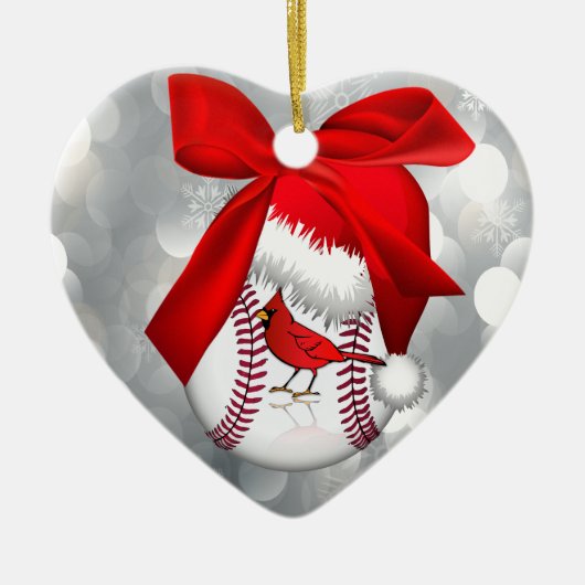 Baseball Kardinal Weihnachtsmannmütze Ornament (Vorne)
