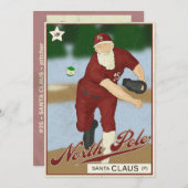 Baseball-Karte des Weihnachtsmanns Einladung (Vorne/Hinten)