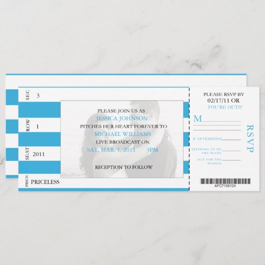 Baseball-Karte Einladung (Vorne/Hinten)