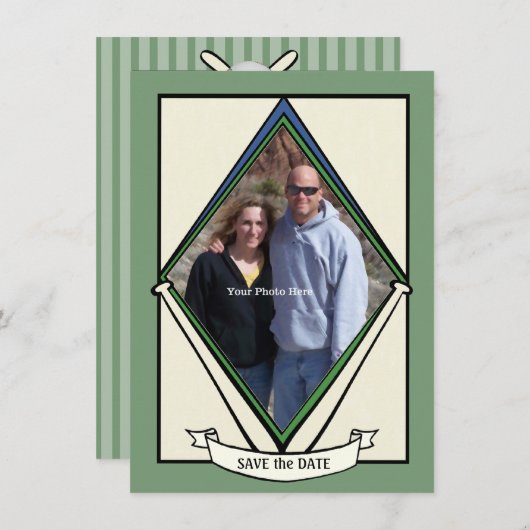 Baseball-Karte Save the Date (Vorne/Hinten)