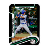Baseball Keepsakes belebt grünes Schwarzes Custom Magnet (Vertikal)