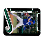 Baseball Keepsakes belebt grünes Schwarzes Custom Magnet (Horizontal)