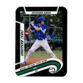 Baseball Keepsakes belebt grünes Schwarzes Custom Magnet (Vertikal)