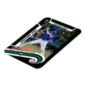 Baseball Keepsakes belebt grünes Schwarzes Custom Magnet (Linke Seite)
