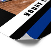 Baseball Keepsakes in lebendig blauem Schwarz Cust Poster (Ecke)