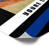 Baseball Keepsakes in lebendig blauem Schwarz Cust Poster (Ecke)