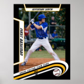 Baseball-Keepsakes in lebendig gelben schwarzen Br Poster (Vorne)