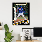 Baseball-Keepsakes in lebendig gelben schwarzen Br Poster (Heimbüro)