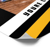 Baseball-Keepsakes in lebendig gelben schwarzen Br Poster (Ecke)