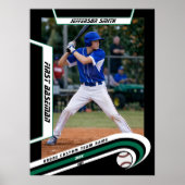 Baseball Keepsakes in lebendig grüner schwarzer Br Poster (Vorne)