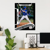 Baseball-Keepsakes in lebendiger, silberner, benut Poster (Heimbüro)