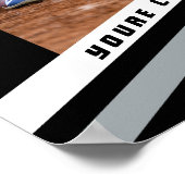 Baseball-Keepsakes in lebendiger, silberner, benut Poster (Ecke)