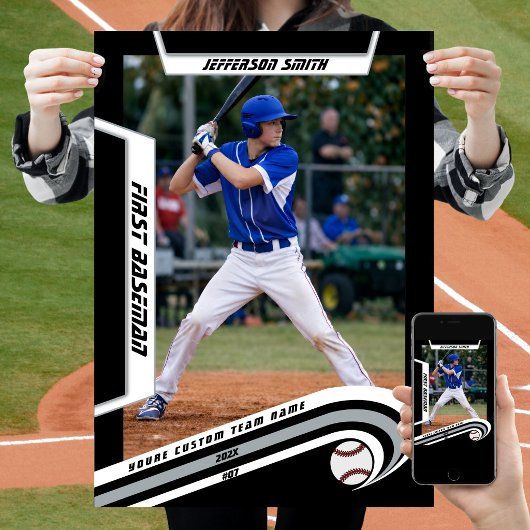 Baseball-Keepsakes in lebendiger, silberner, benut Poster