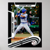 Baseball-Keepsakes in lebendiger, silberner, benut Poster (Vorne)