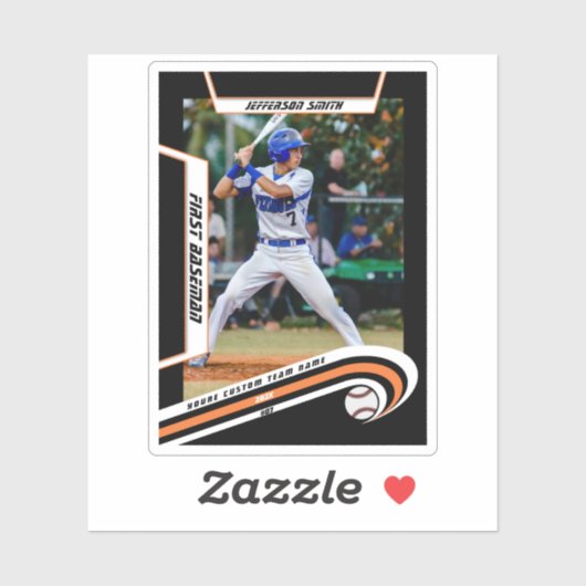 Baseball Keepsakes Lebhaft Orange Black Custom Aufkleber (Blatt)