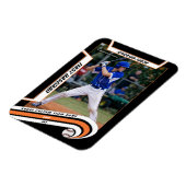 Baseball Keepsakes Lebhaft Orange Black Custom Magnet (Linke Seite)