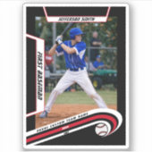 Baseball Keepsakes Lebhaft rotes schwarzes Angewoh Aufkleber (Vorderseite)